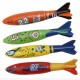 4 Pcs/Pack Torpedo Rocket Throwing Toy Swimming Pool Diving Game Torpedoes Bandits Beach Play Toys