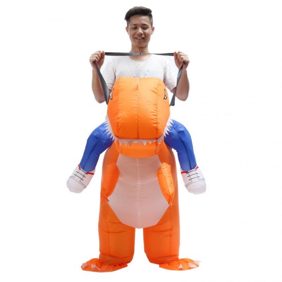 Christmas Inflatable Toys Costume Adult T-Rex Dinosaur Suit Blowup Dragon Ride Outfit