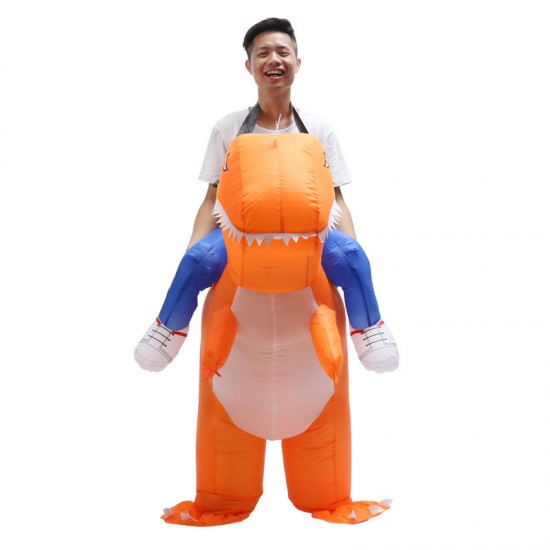 Christmas Inflatable Toys Costume Adult T-Rex Dinosaur Suit Blowup Dragon Ride Outfit