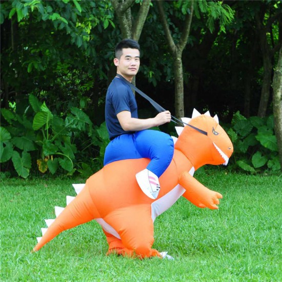 Christmas Inflatable Toys Costume Adult T-Rex Dinosaur Suit Blowup Dragon Ride Outfit