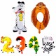 Cute Animal Cartoon Arabic Numeral Foil Balloons Number Inflatable Kids Toy Party Wedding Decor