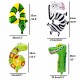 Cute Animal Cartoon Arabic Numeral Foil Balloons Number Inflatable Kids Toy Party Wedding Decor