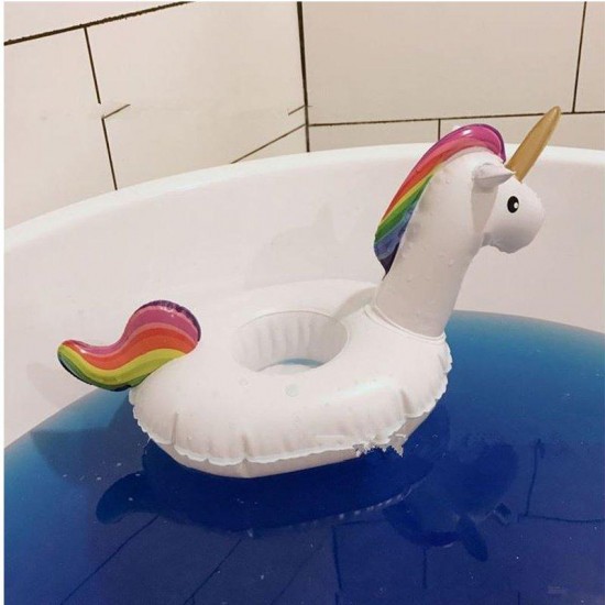 Unicorn Floating Inflatable Drink Can Holder Swimming Pot Party Funny Toy