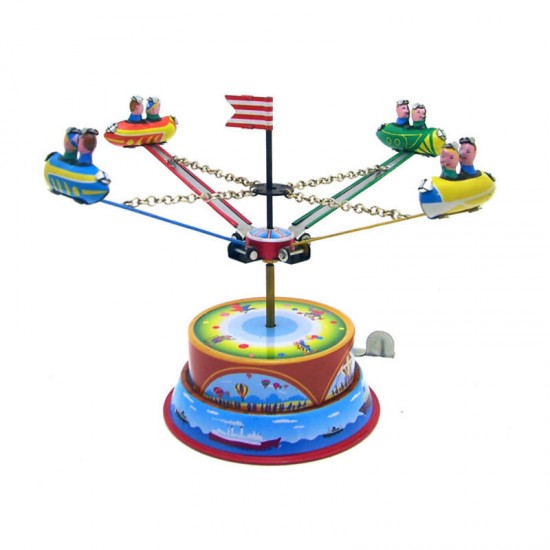 Classic Vintage Clockwork Amusement Park Nostalgic Wind Up Children Kids Tin Toys With Key