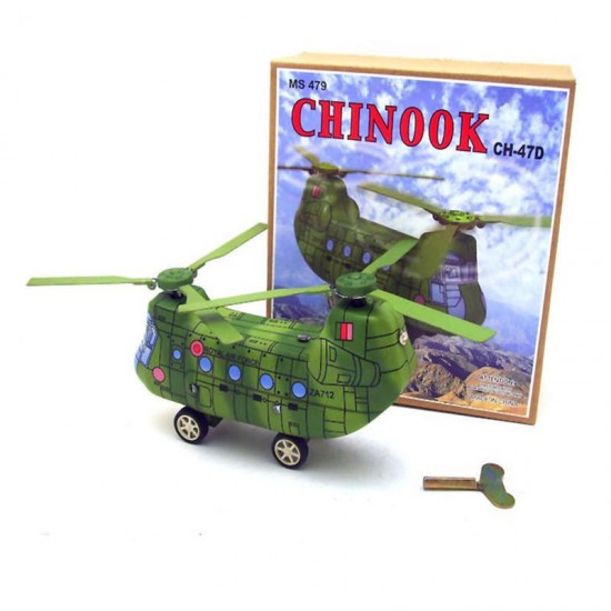 Classic Vintage Clockwork Helicopter Wind Up Children Kids Tin Toys Reminiscence With Key