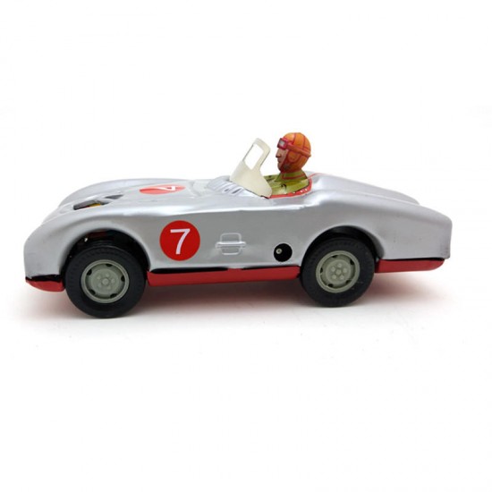 Classic Vintage Clockwork Racing Driver Wind Up Reminiscence Children Kids Tin Toys With Key