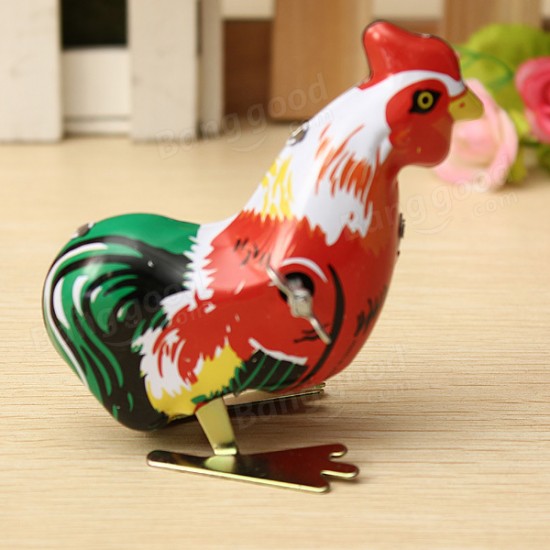 Vintage Clockwork Wind Up Cock Rooster Tin Toys Collectable Gift