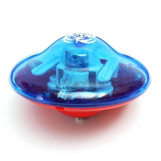 Colorful Standing UFO Drift Flashlight Music Gyro Spinning Top With Opening Key