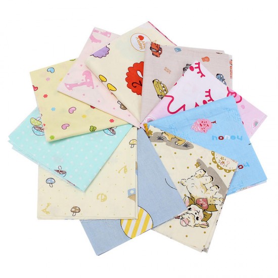 10PCS DIY Cute Cartoon Pattern Cotton Material Vintage Shabby Chic Summer Cloth Colors