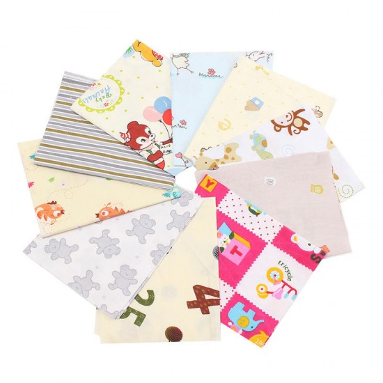 10PCS DIY Cute Cartoon Pattern Cotton Material Vintage Shabby Chic Summer Cloth Colors 10PCS DIY Cute Cartoon Pattern Cotton Material Vintage Shabby Chic Summer Cloth Colors