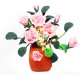 1:12 Dollhouse Miniature DIY Garden Clay Flowers Arrangement Pink Rose Red Pottery Basin Plant 1:12 Dollhouse Miniature DIY Garden Clay Flowers Arrangement Pink Rose Red Pottery Basin Plant