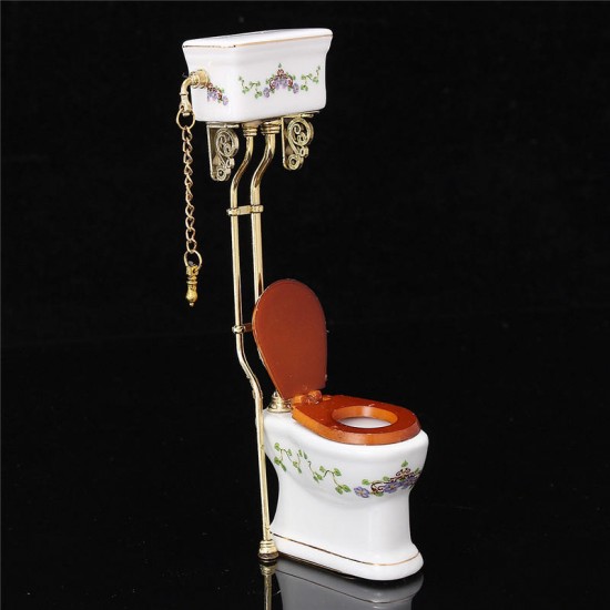 1:12 Dollhouse Miniature Furniture Toys Toilet White With Box Packing