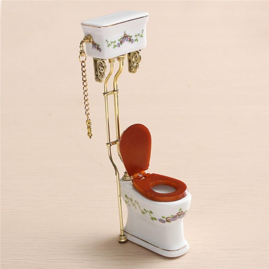 1:12 Dollhouse Miniature Furniture Toys Toilet White With Box Packing