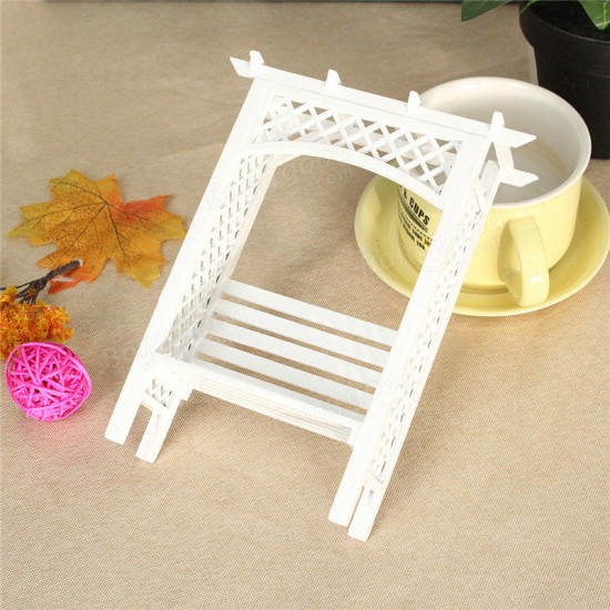 1:12 Scale White Wood Grape Trellis Planter Model Dollhouse Miniature Furniture 1:12 Scale White Wood Grape Trellis Planter Model Dollhouse Miniature Furniture