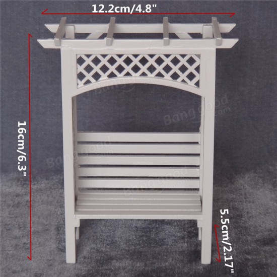 1:12 Scale White Wood Grape Trellis Planter Model Dollhouse Miniature Furniture 1:12 Scale White Wood Grape Trellis Planter Model Dollhouse Miniature Furniture