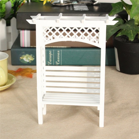 1:12 Scale White Wood Grape Trellis Planter Model Dollhouse Miniature Furniture 1:12 Scale White Wood Grape Trellis Planter Model Dollhouse Miniature Furniture