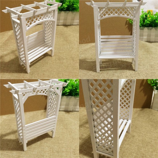 1:12 Scale White Wood Grape Trellis Planter Model Dollhouse Miniature Furniture