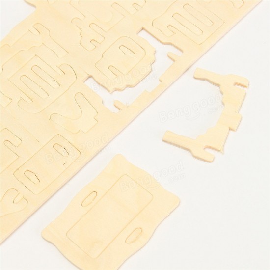 34 Pcs 3D DIY Wooden Miniature Dollhouse Furniture Model Unpainted Suite Toys 34 Pcs 3D DIY Wooden Miniature Dollhouse Furniture Model Unpainted Suite Toys