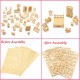 34 Pcs 3D DIY Wooden Miniature Dollhouse Furniture Model Unpainted Suite Toys