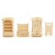 34 Pcs 3D DIY Wooden Miniature Dollhouse Furniture Model Unpainted Suite Toys 34 Pcs 3D DIY Wooden Miniature Dollhouse Furniture Model Unpainted Suite Toys
