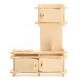 34 Pcs 3D DIY Wooden Miniature Dollhouse Furniture Model Unpainted Suite Toys 34 Pcs 3D DIY Wooden Miniature Dollhouse Furniture Model Unpainted Suite Toys