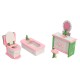 4 Sets of Delicate Wood Dollhouse Furniture Kits for Doll House Miniature
