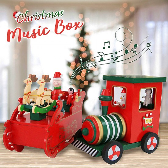 Christmas Music Box Birthday Gift Music Toy Reindeer Train Design