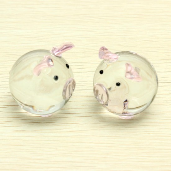 Crystal Glass Couple Pig Cute Pig Ornament Lovers Lucky Pig Gifts