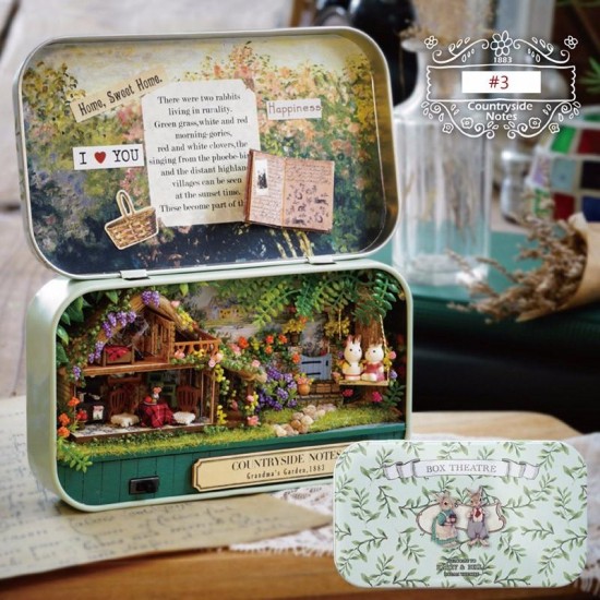 Cuteroom Old Times Trilogy DIY Box Theatre Dollhouse Miniature Tin Box With LED Decor Gift