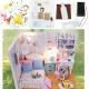 Hoomeda DIY Wood Dollhouse Miniature With LED Furniture Cover Doll House Room