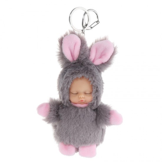 10CM Cute Rabbit Ball Pendant Plush Doll Key Ring Bag/Car Pendant Accessories Toy