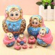 10pcs Hand Painted Blue Dolls Set Wooden Russian Nesting Babushka Matryoshka
