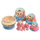 10pcs Hand Painted Blue Dolls Set Wooden Russian Nesting Babushka Matryoshka 10pcs Hand Painted Blue Dolls Set Wooden Russian Nesting Babushka Matryoshka