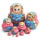 10pcs Hand Painted Blue Dolls Set Wooden Russian Nesting Babushka Matryoshka 10pcs Hand Painted Blue Dolls Set Wooden Russian Nesting Babushka Matryoshka