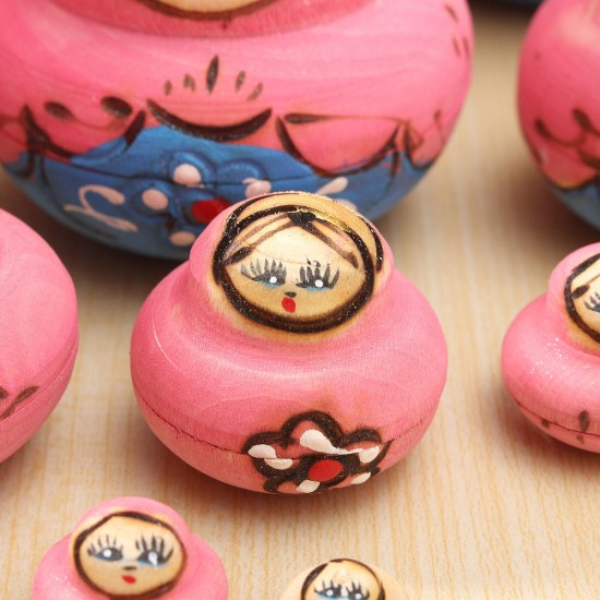 10pcs Hand Painted Blue Dolls Set Wooden Russian Nesting Babushka Matryoshka 10pcs Hand Painted Blue Dolls Set Wooden Russian Nesting Babushka Matryoshka