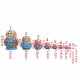 10pcs Hand Painted Blue Dolls Set Wooden Russian Nesting Babushka Matryoshka