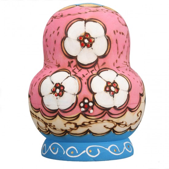 10pcs Hand Painted Blue Dolls Set Wooden Russian Nesting Babushka Matryoshka