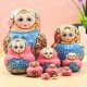 10pcs Hand Painted Blue Dolls Set Wooden Russian Nesting Babushka Matryoshka