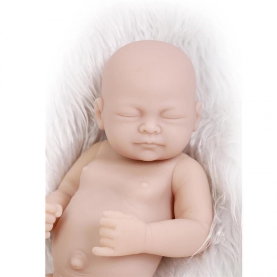 10" Full Vinyl Girl Newborn Baby Lifelike Dolls Reborn Dolls Baby Unpainted Toys