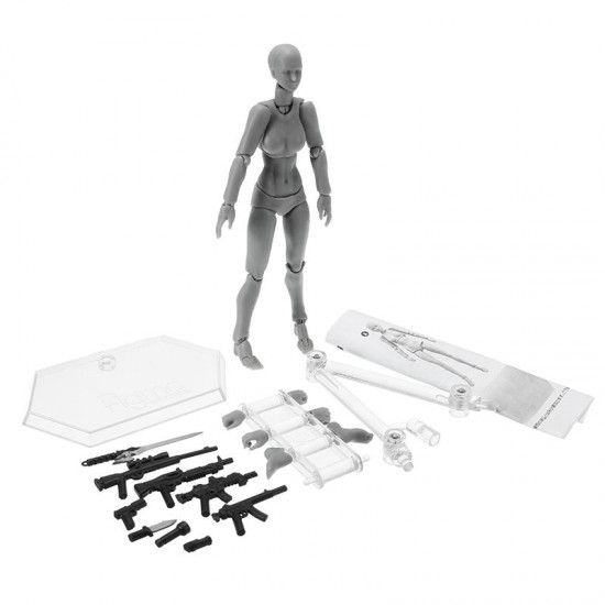 BJD SHF Figures Body Figma 2.0 Deluxe Edition Gray Female Style Toys Joint Moved With Weapons BJD SHF Figures Body Figma 2.0 Deluxe Edition Gray Female Style Toys Joint Moved With Weapons
