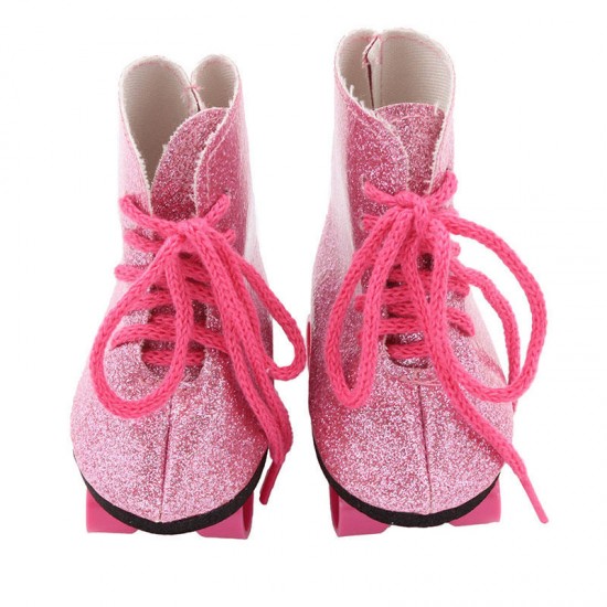 Fashion Snow Boots Skating Shoes For 18" 45CM American Doll Accessory Baby Girl Christmas Gift