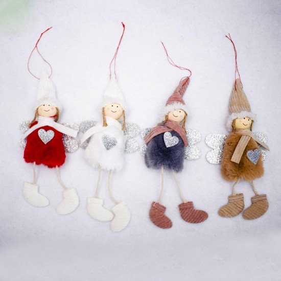 Stuffed Plush Doll Christmas Tree Decoration Cute Angel Pendant Bag Decor