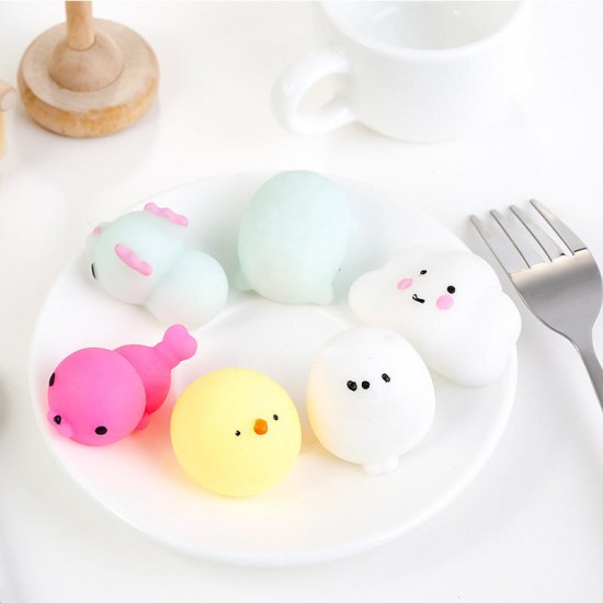 16PCS Squishy Mochi Stress Reliever Squeeze Healing Toy Seal Cat Paw Cute Collection Christmas Gift Decor