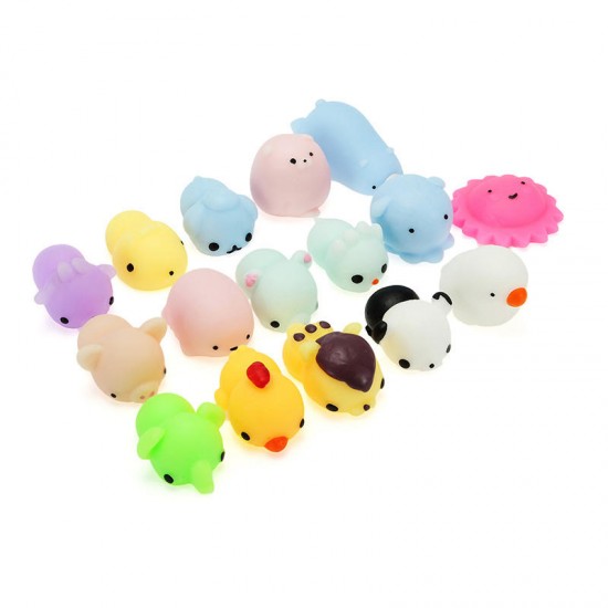 16PCS Squishy Mochi Stress Reliever Squeeze Healing Toy Seal Cat Paw Cute Collection Christmas Gift Decor