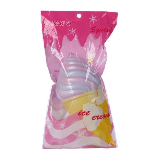 2PCS Vlampo Squishy Ice Cream Cone Jumbo 18cm Slow Rising Original Packaging Gift Decor Toy