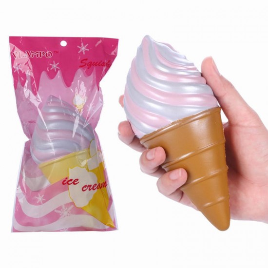 2PCS Vlampo Squishy Ice Cream Cone Jumbo 18cm Slow Rising Original Packaging Gift Decor Toy 2PCS Vlampo Squishy Ice Cream Cone Jumbo 18cm Slow Rising Original Packaging Gift Decor Toy