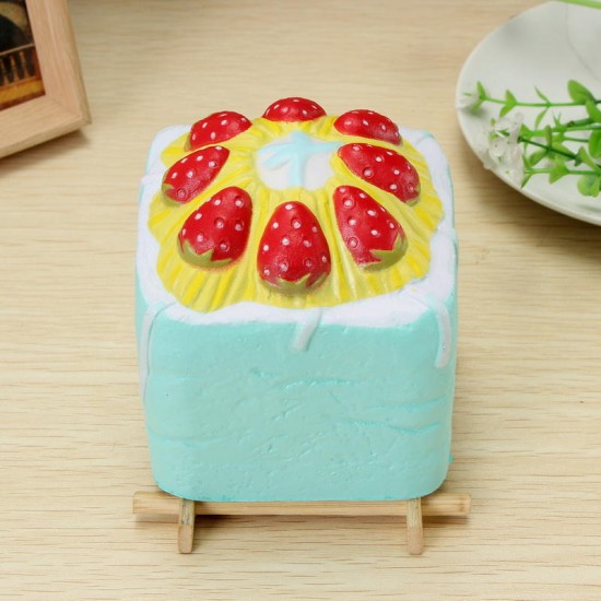 2PCS Vlampo Squishy Jumbo Strawberry Cup Cake Cube Licensed Slow Rising With Packaging