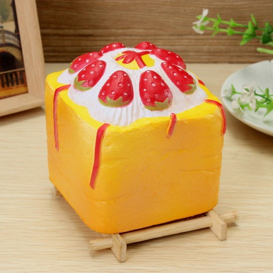 2PCS Vlampo Squishy Jumbo Strawberry Cup Cake Cube Licensed Slow Rising With Packaging