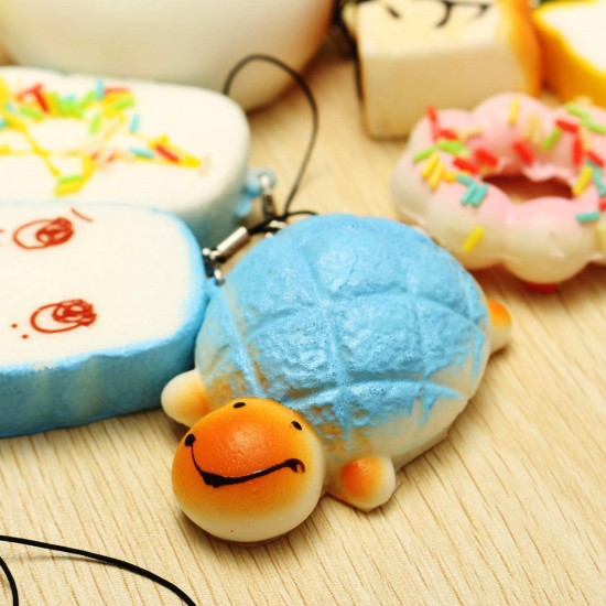 Banggood Kawaii 10Pcs Exquisite Squishy Random Charm Soft Panda/Bread/Cake/Buns Phone Straps Toys Decor