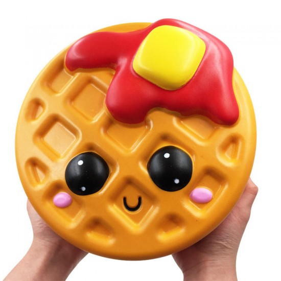 Giant Jumbo Squishy Bread Waffle Cake 24CM Cookies Slow Rising Soft Scented Toy